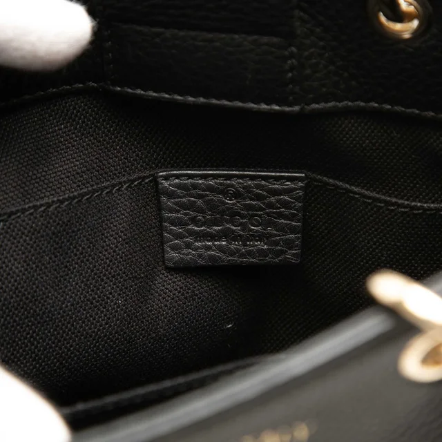 Black Gucci Mini Calfskin Bamboo Shopper Satchel in Black Calfskin from Designer Revival, photo 2 of 2