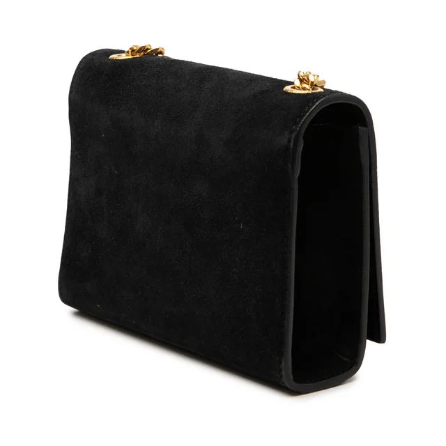 Black Saint Laurent Small Suede Monogram Kate Tassel Crossbody in Black Suede from Designer Revival, photo 2 of 2
