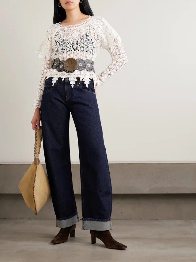 ISABEL MARANT Hyliana layered scalloped cotton lace blouse in White, photo 2 of 2 from NET-A-PORTER (Canada)