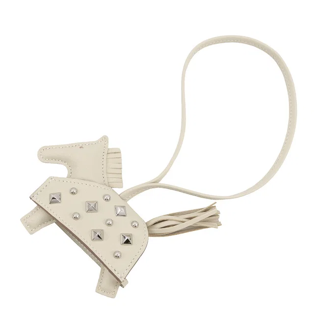 Hermès Rodeo Robeo Padlock Craie Lambskin Size PM in White Lambskin from GALLERY RARE