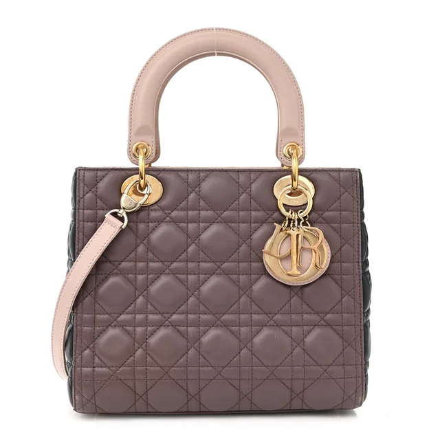 Lady Dior Cannage Lambskin Leather Bag - Taupe in Taupe Lambskin from H&T
