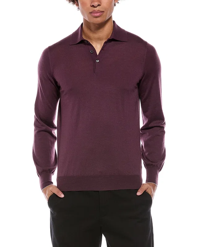 Brunello Cucinelli Wool & Cashmere-Blend Polo Sweater, image 1 of 1 from Gilt