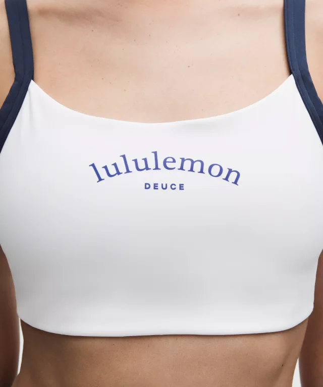 lululemon Straight-Strap Sports Bra Light Support, B/C Cup *Tennis Deuce in White/Club Blue, photo 6 of 6 from lululemon