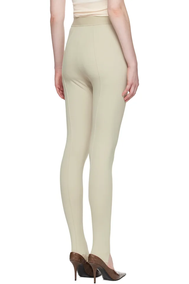 WARDROBE.NYC Beige Opaque Stirrup Leggings, photo 3 of 4 from SSENSE