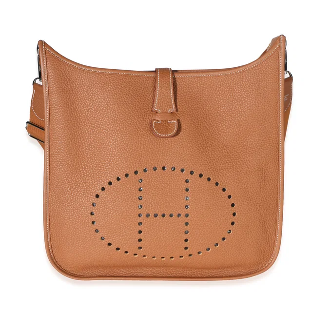 Hermès Gold Clemence Evelyne III 33 GM PHW in Gold Clemence leather from myGemma