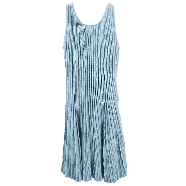 Chanel 2013 Knit Sleeveless Dress Light Blue #36 in Blue Cashmere from AMORE Vintage Tokyo