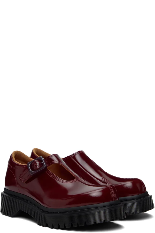 Dr. Martens Burgundy Rejena Mary Jane Laquered Leather Loafers, photo 4 of 5 from SSENSE