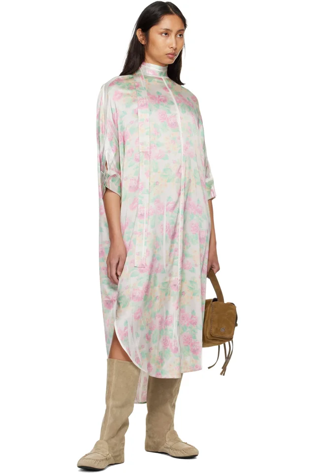 Acne Studios Multicolor Blouse Midi Dress, photo 4 of 4 from SSENSE