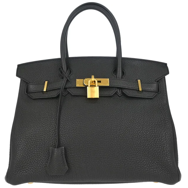 Hermès Black Togo Birkin 30 Handbag in Black Togo leather from AMORE Vintage Tokyo