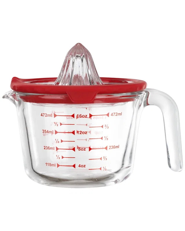 Genicook Glass Measuring Cup with Glass Citrus Juicer Lid, image 1 of 1 from Rue La La