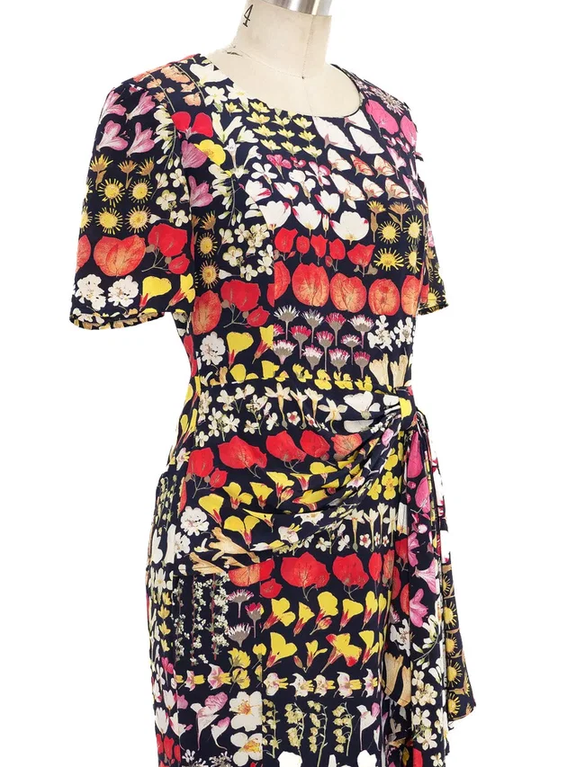 Valentino Garavani Botanical Print Silk Dress in Silk from Arcade Vintage