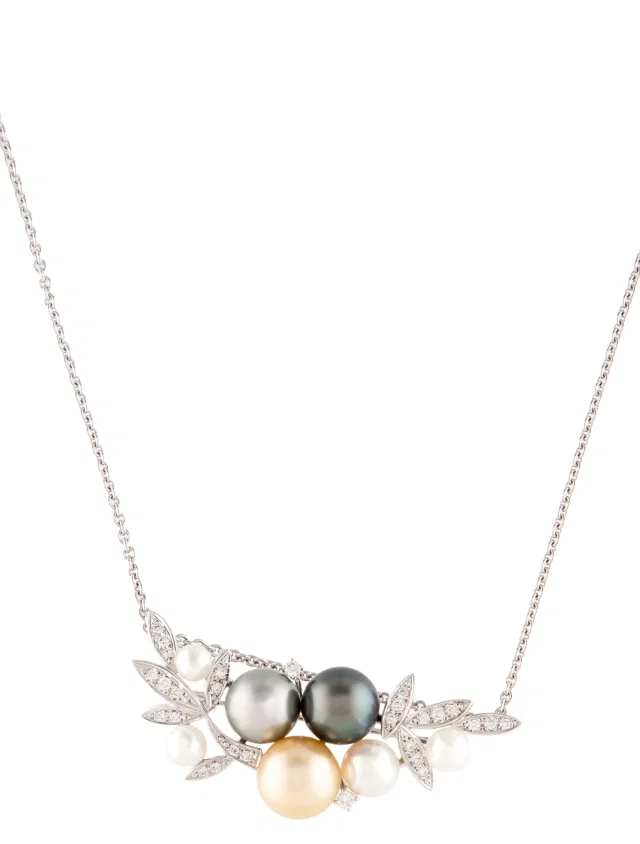 Mikimoto 18K Pearl & Diamond Convertible Brooch Pendant Necklace in multicolor from The RealReal