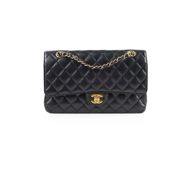 Chanel Classic Flap Medium Caviar Black in Black Caviar leather from The Purse Affair