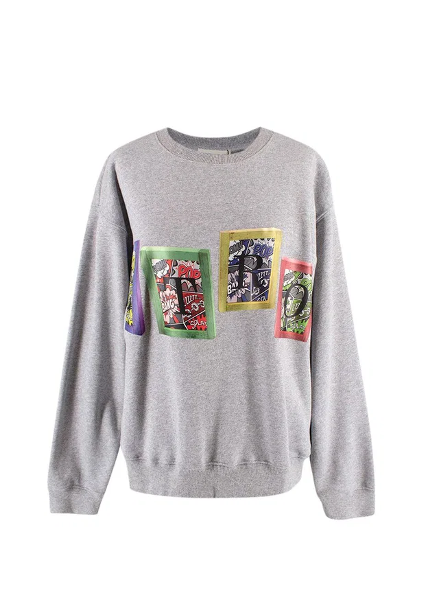 Etro Grey Comic Print Sweatshirt in Grey from HEWI