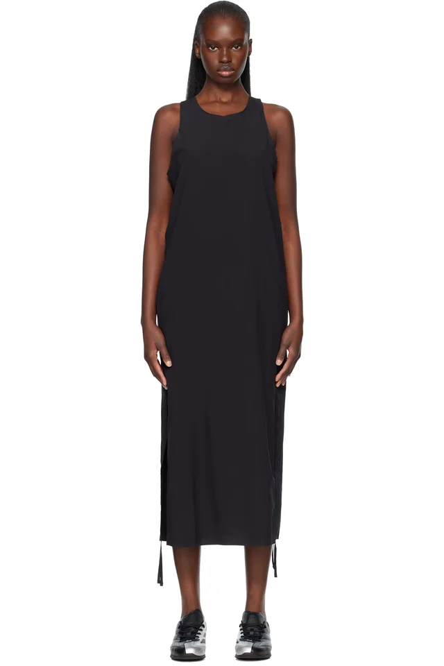 Y-3 Black Racer Cinch Midi Dress, image 1 of 1 from SSENSE