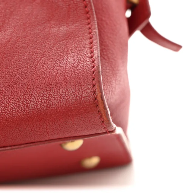 Saint Laurent Sheepskin Small Cabas ChYc Red in Red Leather from FASHIONPHILE, photo 10 of 13
