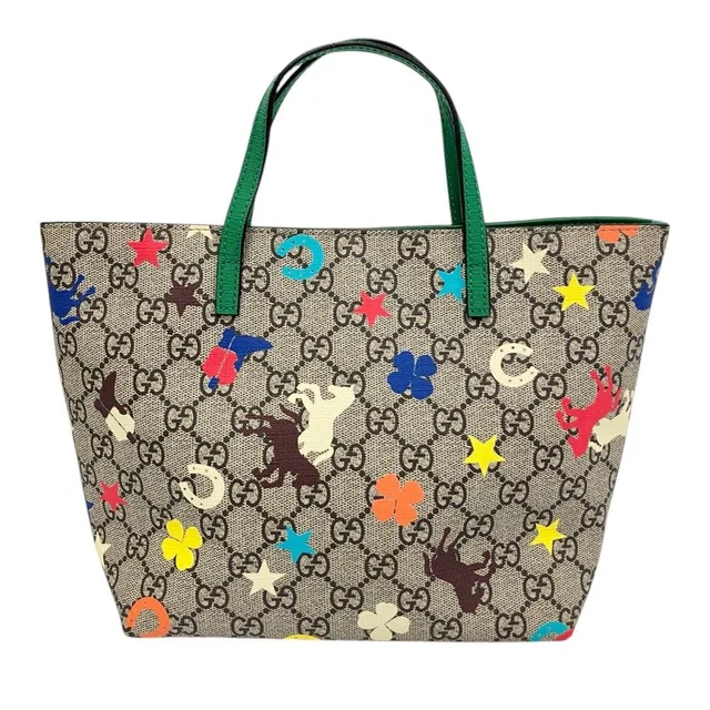 Gucci Children's GG Supreme Star Horse Clover Tote Bag Multicolor Kids in Multicolor Canvas from The Reluxe