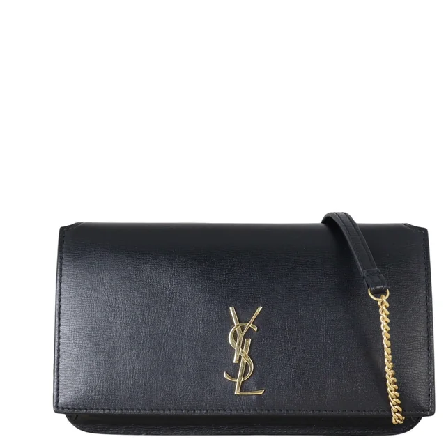 Saint Laurent Cassandre Phone Holder on Chain in Calfskin from Luxe.It.Fwd
