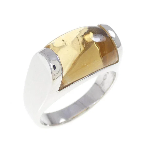 Bvlgari Tronchet 750 White Gold Ring Size 14 in White from LuxUness