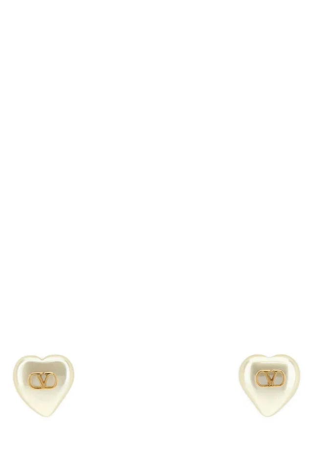 Valentino Garavani Coeur Royal Earrings — White Exterior: Metal in White from HEWI