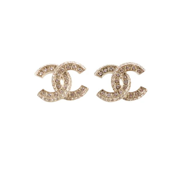 Chanel CC Earrings Large Silver Tone (Costume Jewellery) in Silver from The Purse Affair