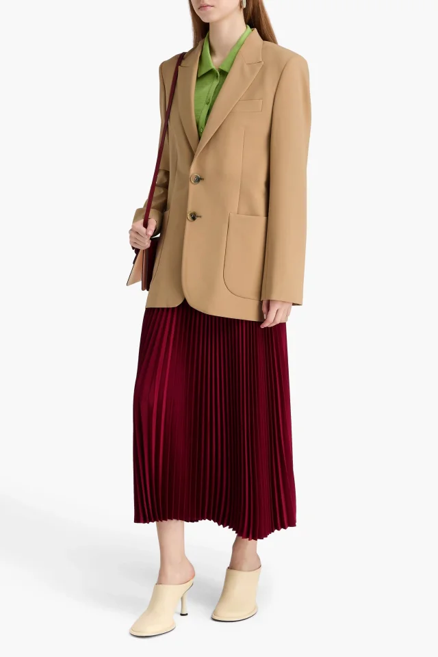 Marni Virgin Wool-Blend Tailored Woven Blazer in Beige, photo 2 of 4 from THE OUTNET
