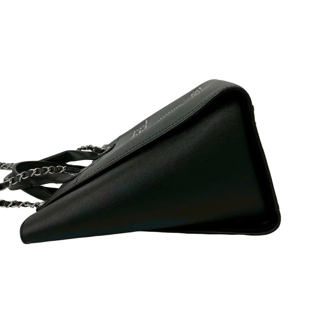 Chanel Deauville Caviar Leather 2way Tote Bag in Black Calfskin from LuxUness, photo 5 of 10