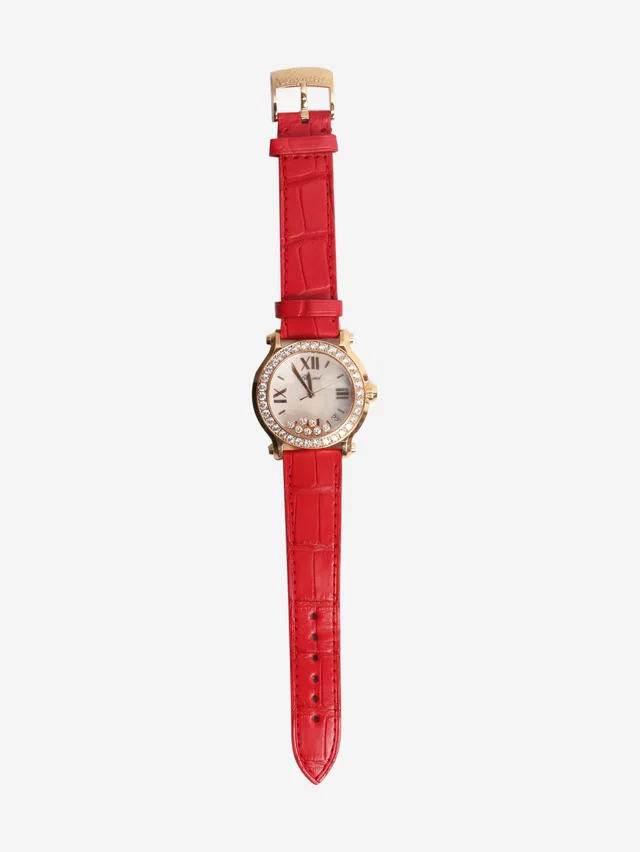 Chopard 18k Yellow gold Happy Sport Floating Diamonds watch in Yellow Crocodile from Sign of the Times