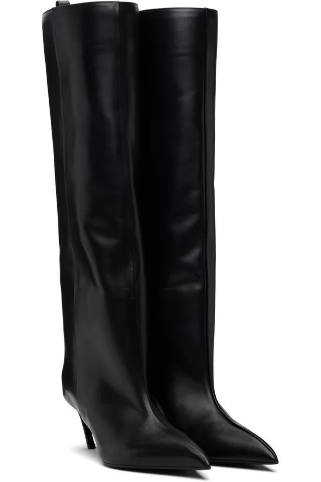 The Attico Black Lea Tall Boots, photo 4 of 5 from SSENSE