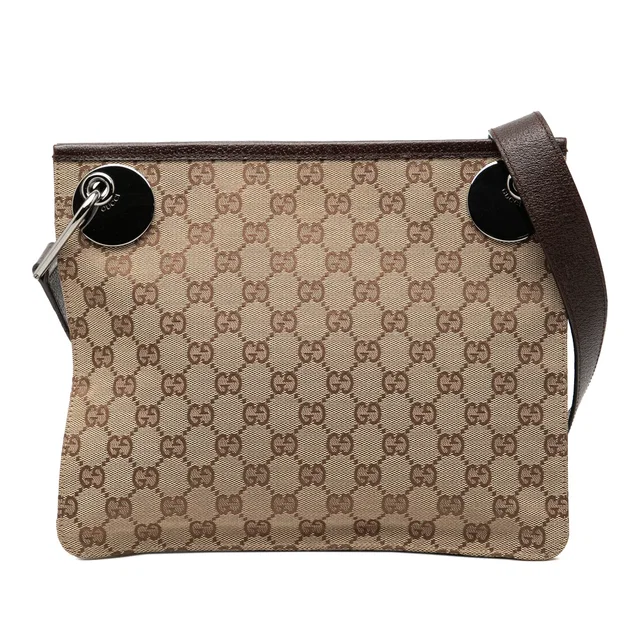 Brown Gucci GG Canvas Eclipse Crossbody in Brown Canvas from Designer Revival