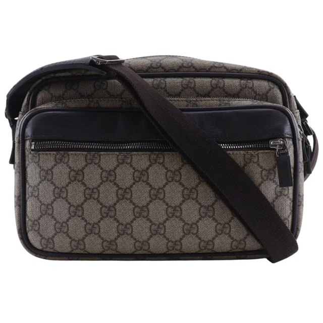 Gucci GG Supreme Canvas Brown Shoulder Bag in Brown Canvas from The Reluxe