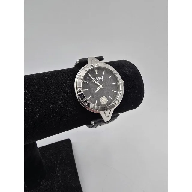 Versace Women's Analogue Watch - Black/Silver in gray|black|silver from Depop, photo 2 of 9