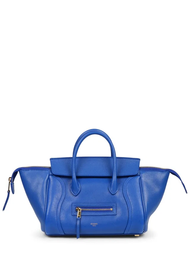 Celine Luggage Top Handle Bag — Blue Lamb Leather in Blue Lambskin from HEWI