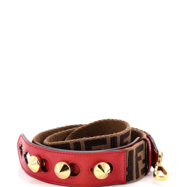 Fendi Adjustable Shoulder Strap Zucca Canvas With Studded Leather in red Canvas from Poshmark, photo 1 of 1
