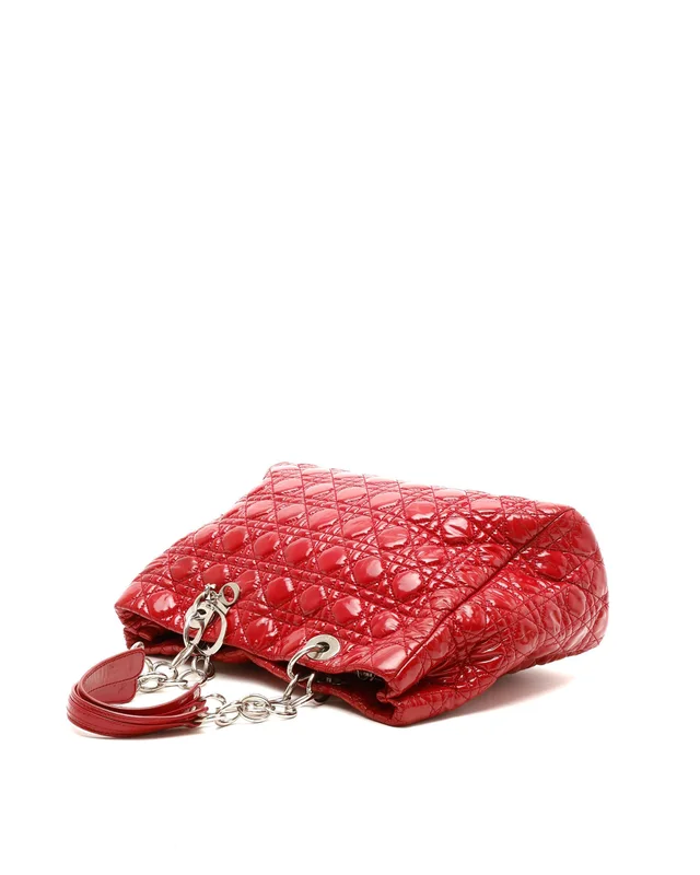 Dior Large Cannage Patent Shopping Tote Bag in Patent leather from A Retro Tale, photo 4 of 11