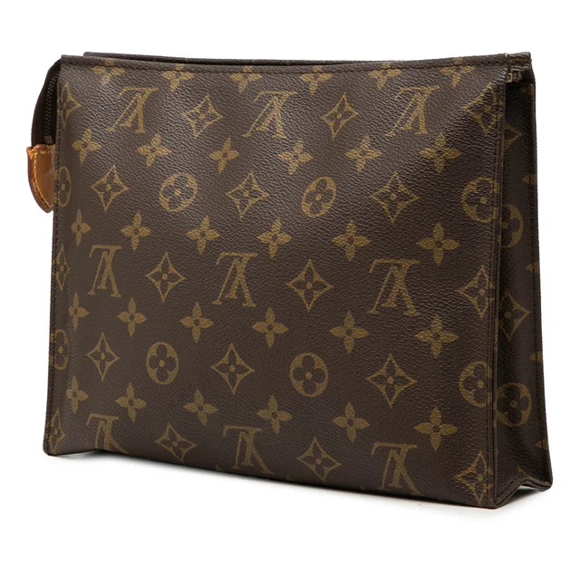 Brown Louis Vuitton Monogram Toiletry Pouch 26 Clutch Bag in Brown Coated canvas from Designer Revival, photo 2 of 2