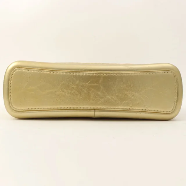 2016-era CHANEL "Gabrielle" Chain Shoulder Bag, Gold in Gold Calfskin from VINTAGE QOO TOKYO, photo 10 of 13