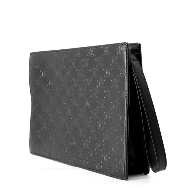 Celine Triomphe Clutch Bag Black10N823FQD Calf Leather in Calfskin from GALLERY RARE, photo 2 of 2