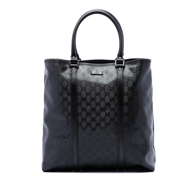 Black Gucci GG Imprime Joy Vertical Tote in Black Coated canvas from Designer Revival