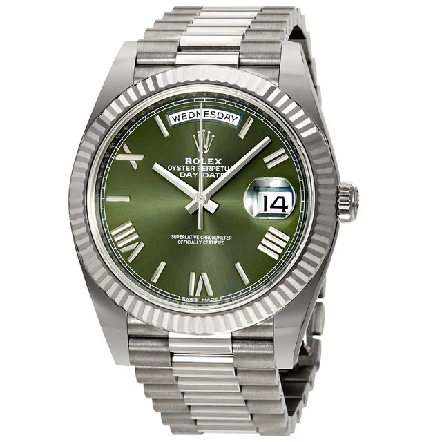 Rolex Day-Date Olive Green Dial Mens Watch 228239GNSRP in green|gold|white from Jomashop.com