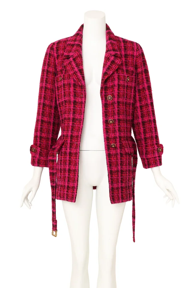 Chanel 1995 F/W Bouclé Belted Coat in Tweed from Recess LA, photo 5 of 8