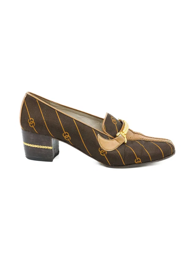 Gucci Monogram Canvas Loafer, 37.5 in Coated canvas from Arcade Vintage