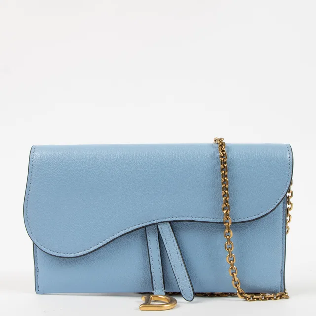 Dior Blue Saddle Pouch in Blue from Labellov
