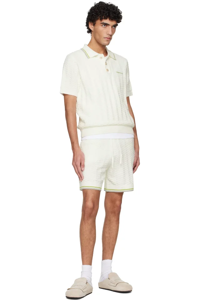 Casablanca Off-White Tennis Boucle Shorts, photo 4 of 4 from SSENSE