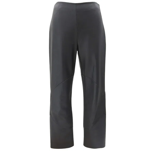 Loewe Leather Logo Zip Long Pants #36 Black in Black Leather from VINTAGE QOO TOKYO