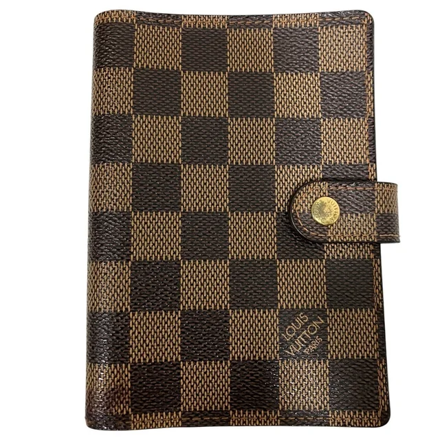 Louis Vuitton Agenda PM Notebook Cover, Damier Canvas, R20700 in Brown Damier Canvas from Elady