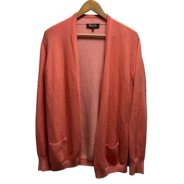Loro Piana Womens Sz 48 Coral Pink Baby Cashmere Silk Knit Open Cardigan Sweater in pink Silk from Poshmark