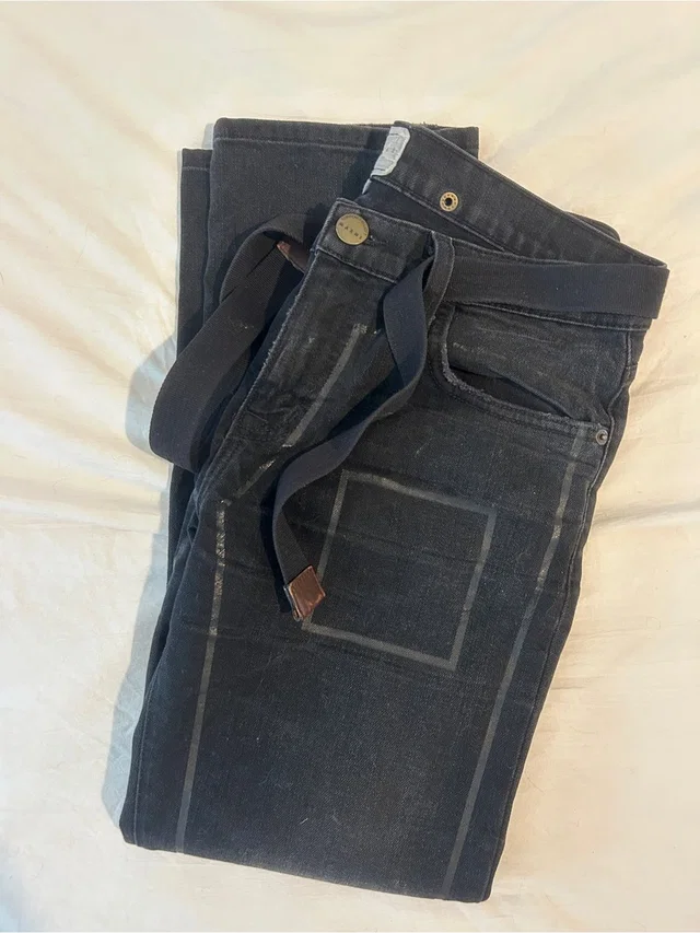 Marni Black Straight-Leg Jeans With Square Print in gray Denim from Poshmark