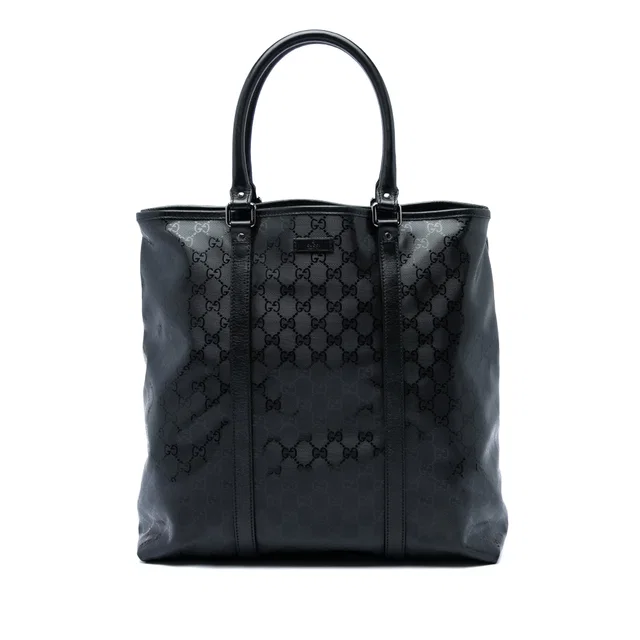 Black Gucci GG Imprime Joy Vertical Tote in Black Coated canvas from Designer Revival