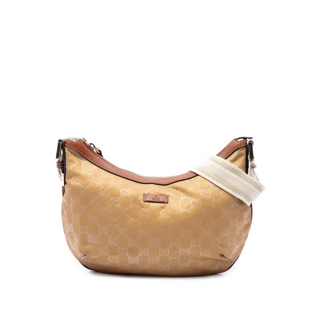 Brown Gucci GG Nylon Web Crossbody in Brown Nylon from Designer Revival